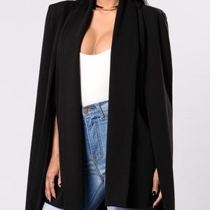 Fashion Nova The Black Great Escape Jacket Cape 3X